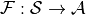 \mathcal{F}: \mathcal{S} \rightarrow \mathcal{A}